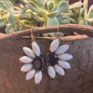 Earrings lightweight mist green with black center